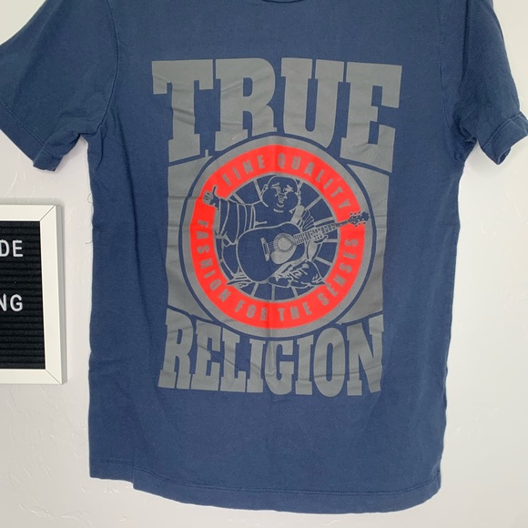 True Religion Blue Crewneck Graphic Tee Size Extra Small - Picture 2 of 9